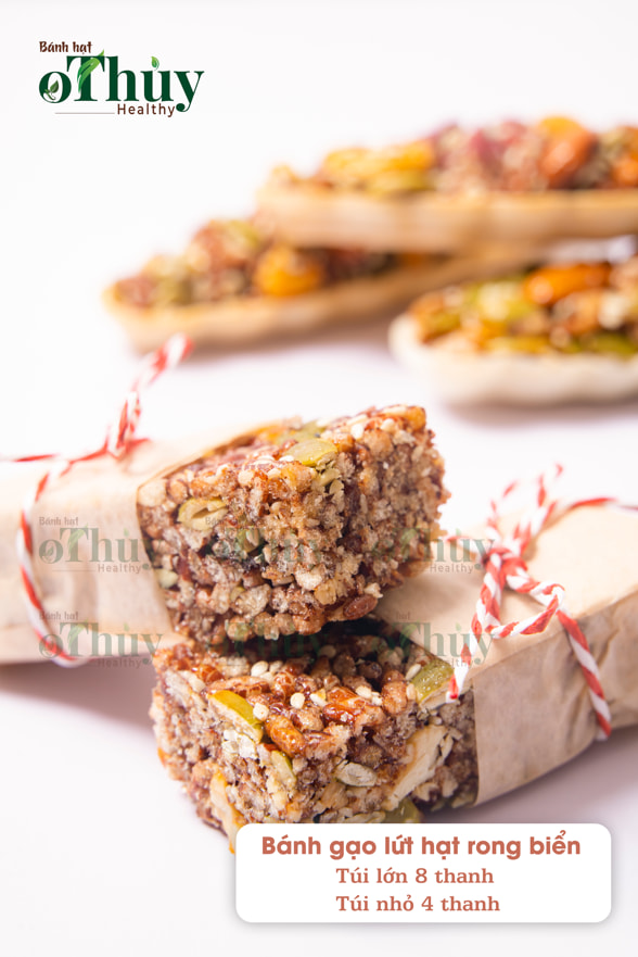 bánh gạo lứt hạt mix rong biển
