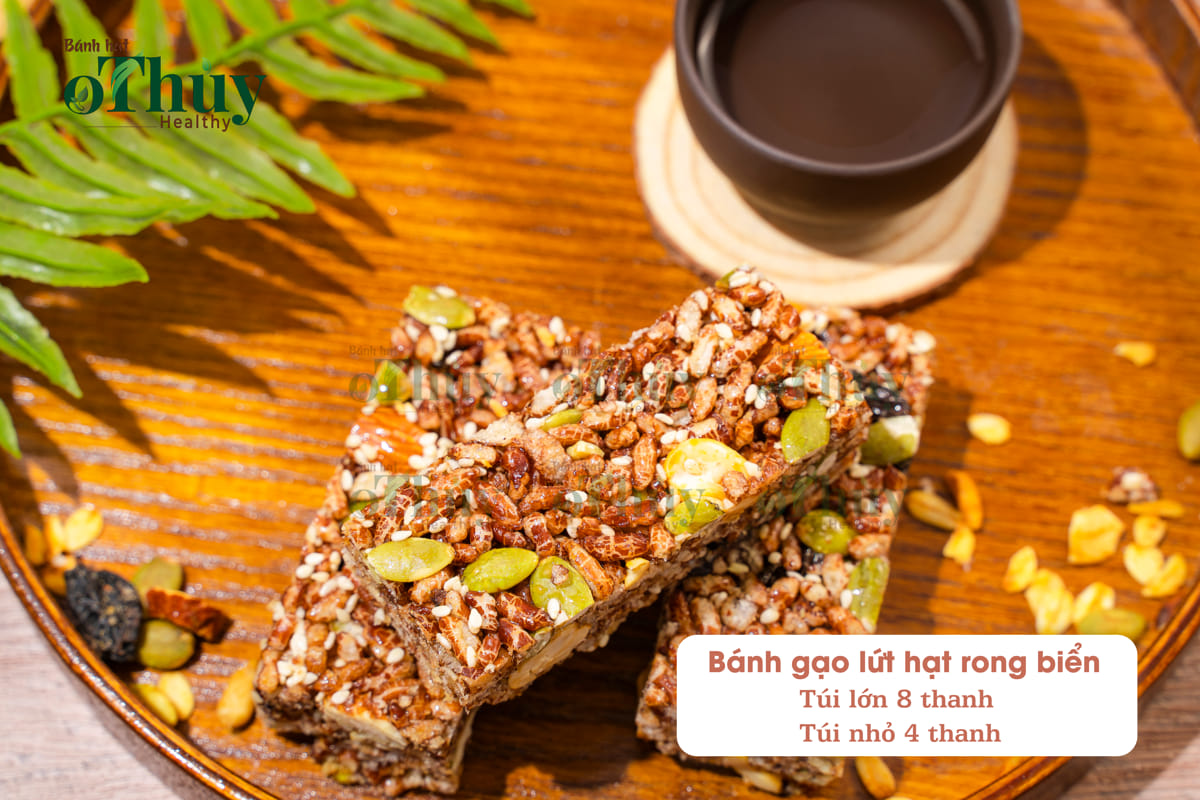 bánh gạo lứt hạt mix rong biển